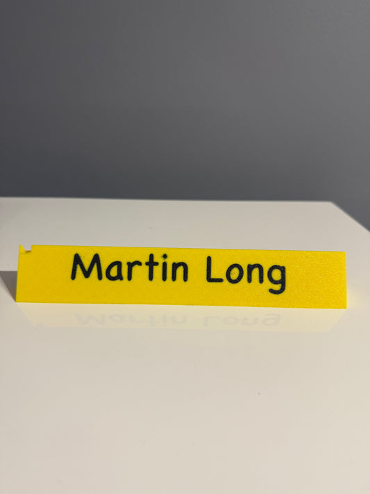 Personalised Desk Name plate with award holder