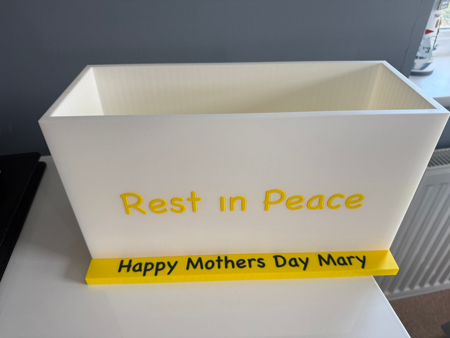Personalised Planter for Graveside, Garden or Window cill.