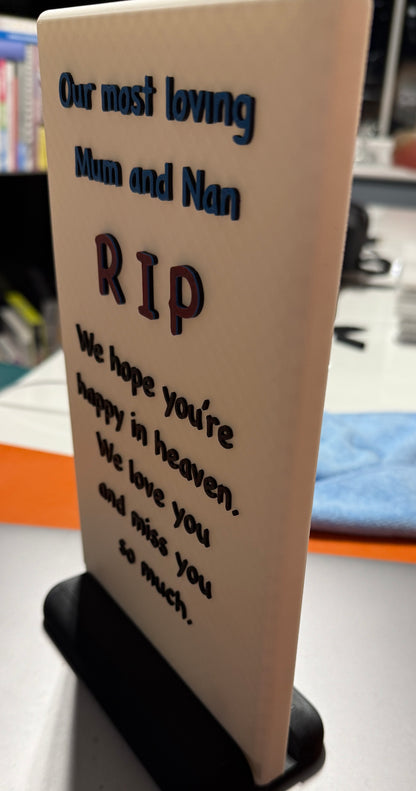 3d Printed Memorial Plaque