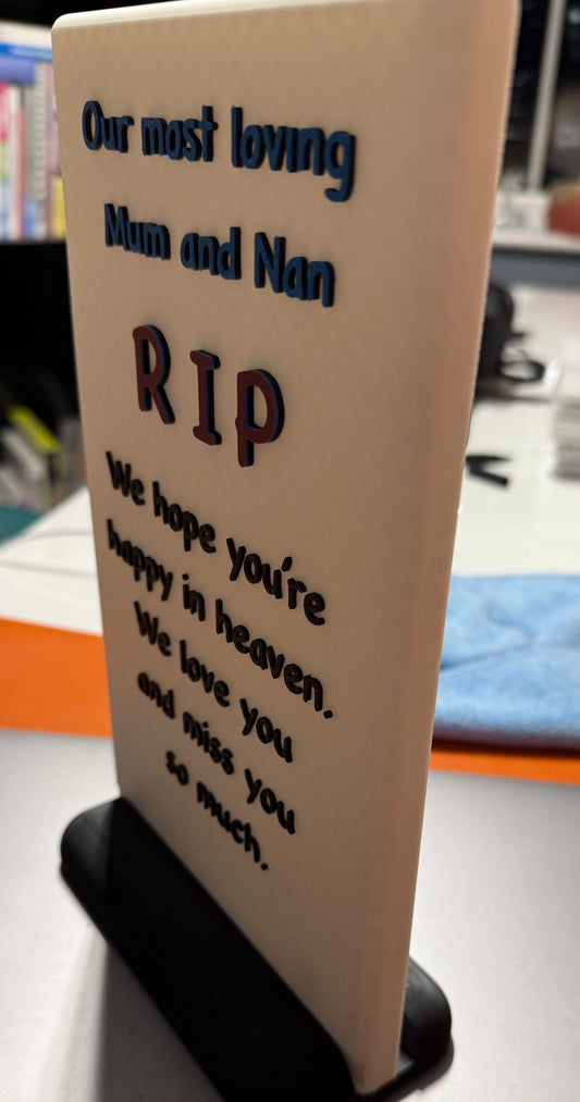 3d Printed Memorial Plaque